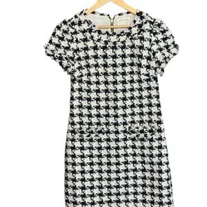 Sail to Sable Houndstooth Tweed Mini Dress Crystal Detail Size 6